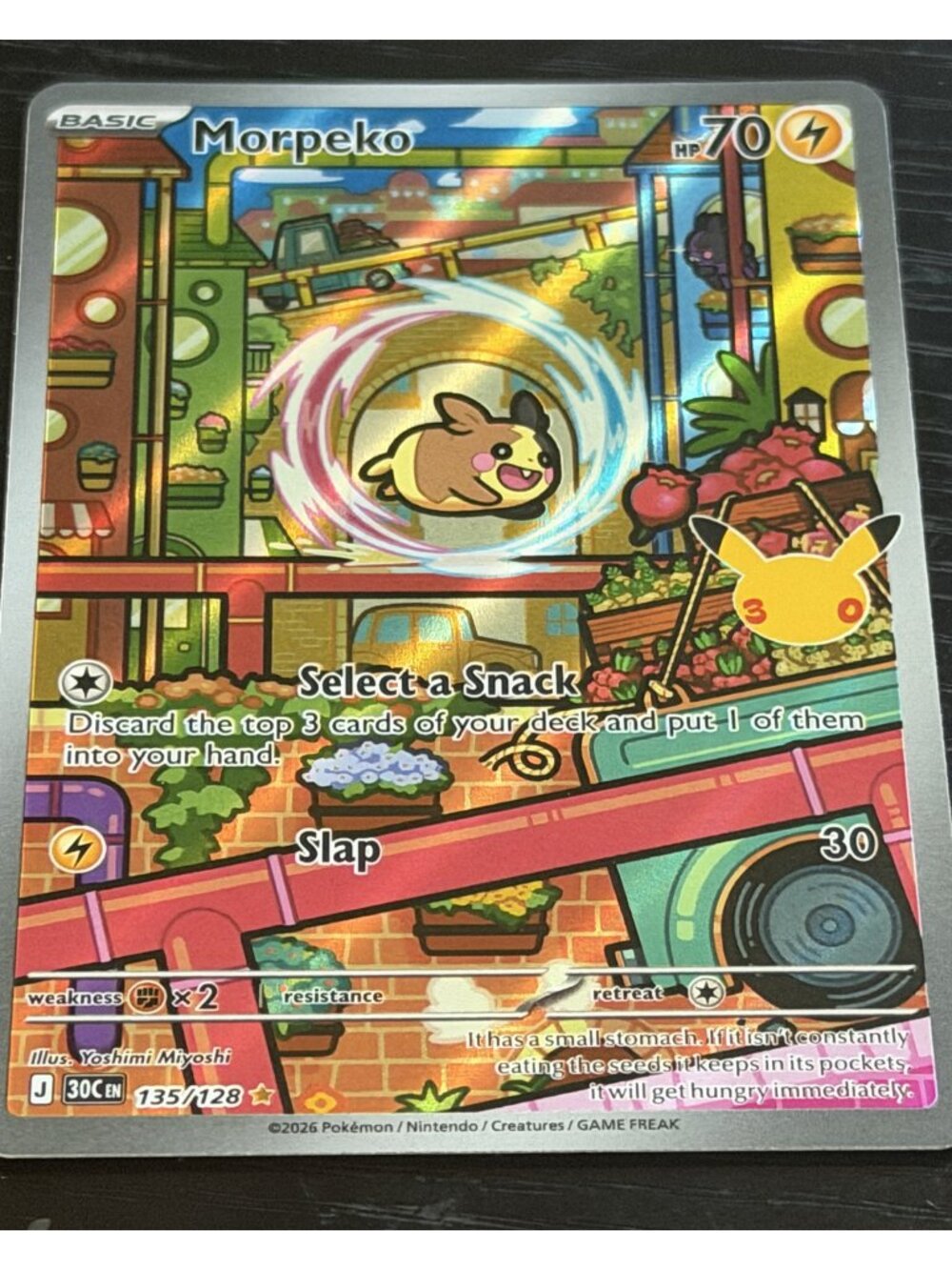 2026 Pokemon Morpeko 135/128 Illustration Rare Holo English Raw NM